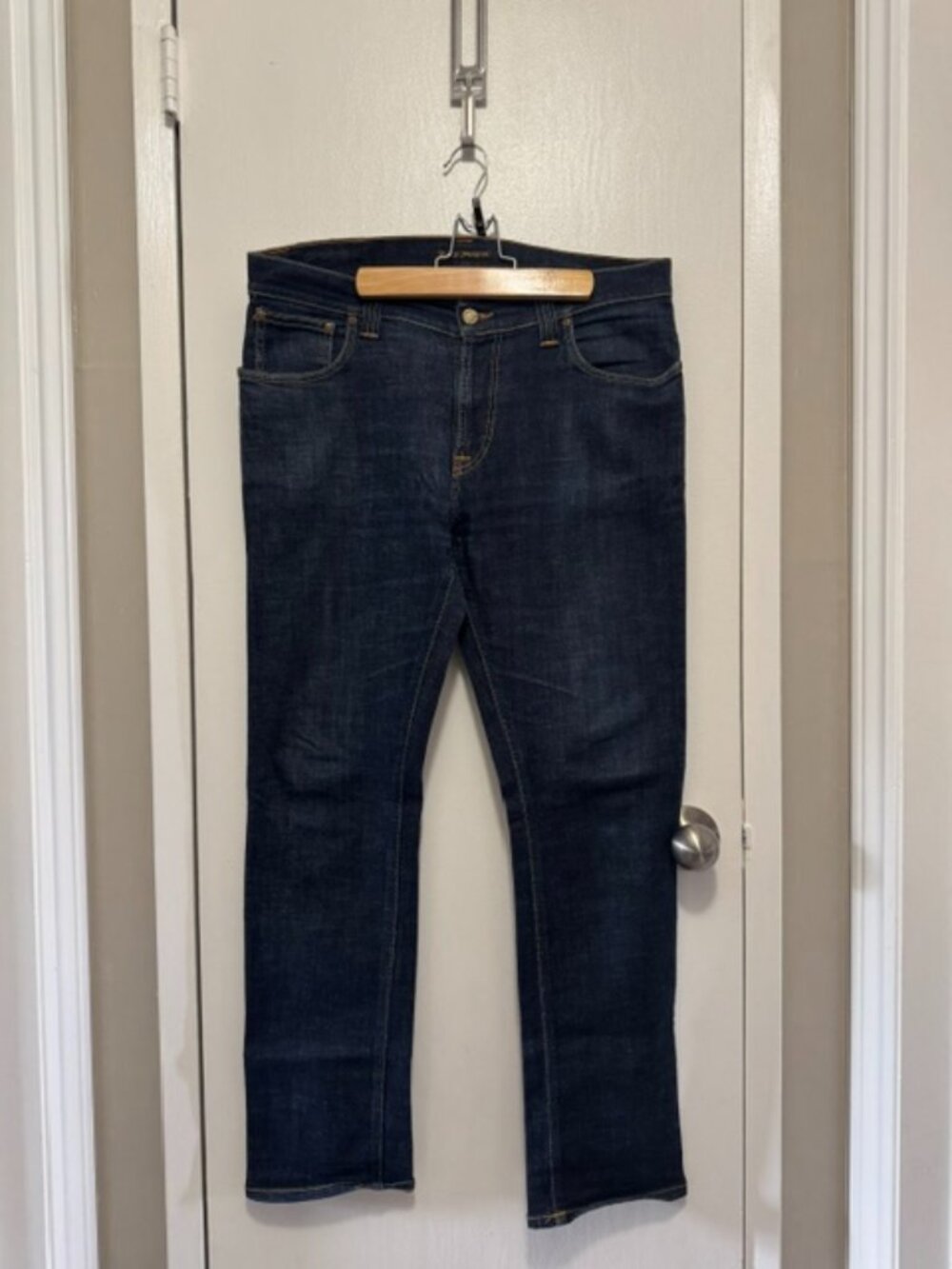 Nudie Jeans Thin Finn Organic Dry Twill Dark Blue W36 L32